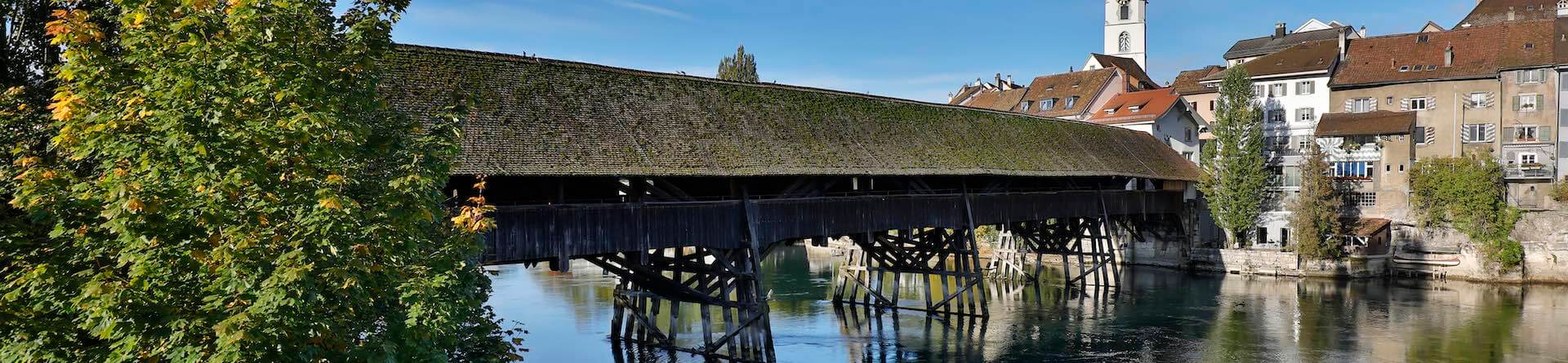 Naturpark Thal Nachbarregion Olten, Holzbrücke, Altstadt